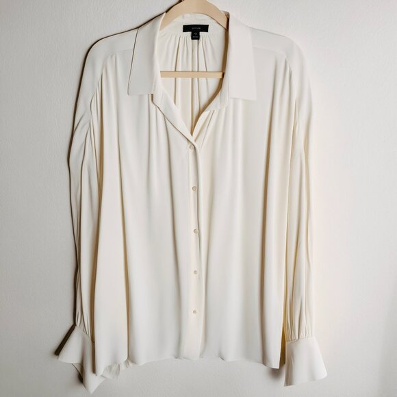 NWOT JCrew Top Woman's sz 3X Cream Sheer Oversize Button Up Blouse - Picture 2 of 12